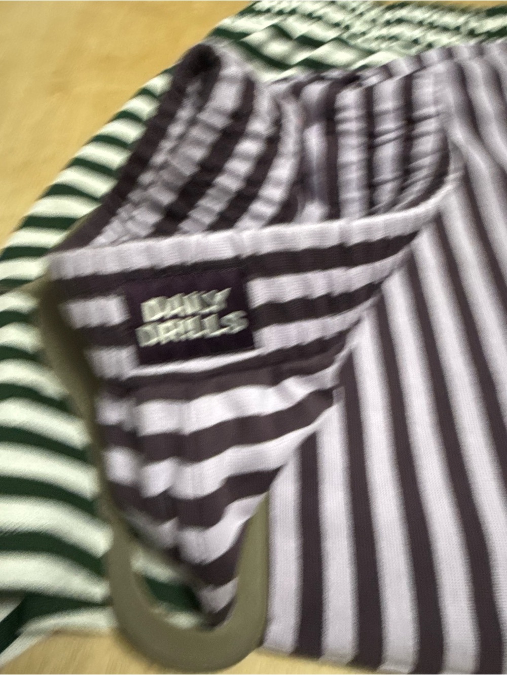Daily Drills Striped set! Long sleeve plum and shorts - Picture 5 of 7